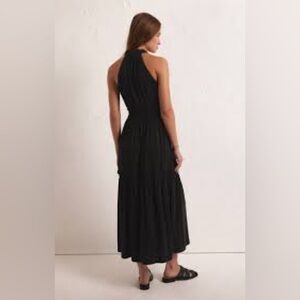 Z SUPPLY Black Halter Key Hole Chest Maxi Dress
